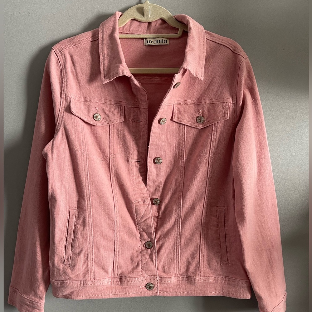 luvamia Pink Jean Jacket Fashion Denim